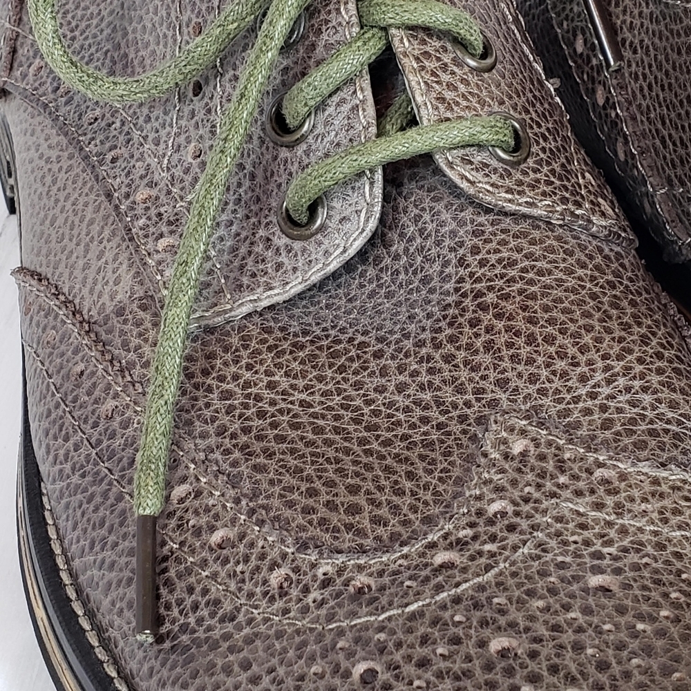 Steve Madden "Empire" Chestnut Brown Pebbled Leather Wingtip Loafers 10.5 M - Picture 5 of 7